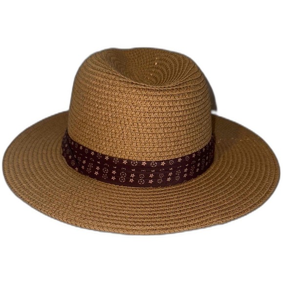 Stylish Tan Straw Hat with Brown Band - Picture 2 of 6